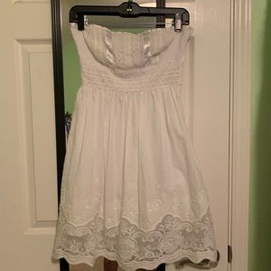 Strapless white dress